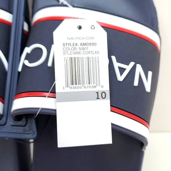 ⭐️NAUTICA💯MEN’S FLIP FLOPS, NAVY BLUE, SIZE 10 - Picture 2 of 8